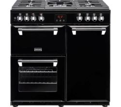 STOVES Ellingwood 90DFT Dual Fuel Range Cooker - Black & Chrome